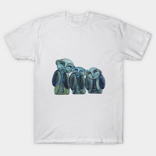 Watercolor - Hear, see, speak no evil T-Shirt